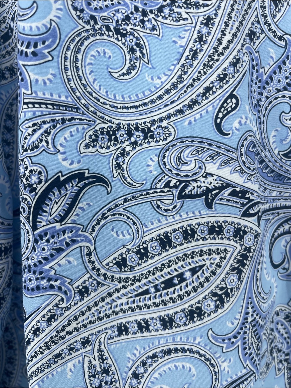 Women’s Chaps Blue Navy Cream Paisley Button-Up Shirt XL - Picture 4 of 8